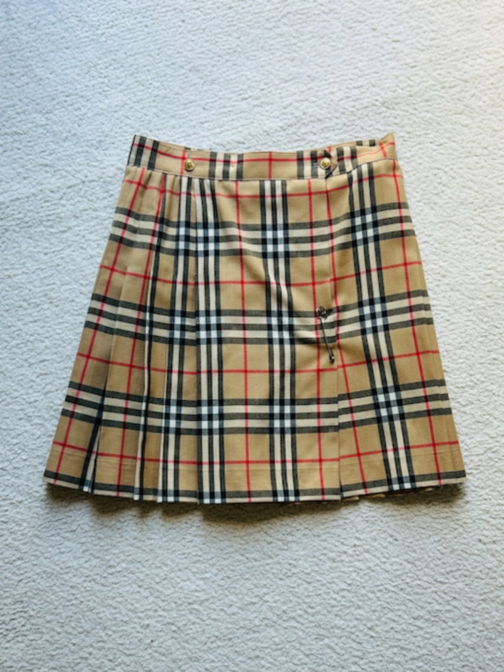 RARE 1980s Burberry’s Nova Check Mini Kilt Skirt Size 6